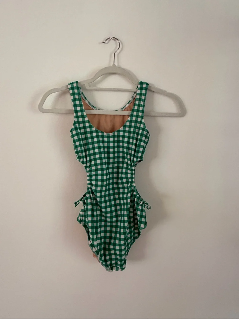 Crewcuts J. Crew Green White Gingham Swimsuit One-Piece